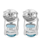 D joy Blauer Zirkon Ohrringe 925 Silber rhodiniert ca. 2.46 ct