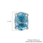 D joy Blauer Zirkon Ohrringe 925 Silber rhodiniert ca. 2.46 ct