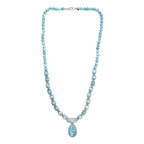 D'Joy AA Larimar Halskette ca. 50 cm 925 Silber rhodiniert (7-8 Werktage Lieferzeit) ca. 145,96 ct.