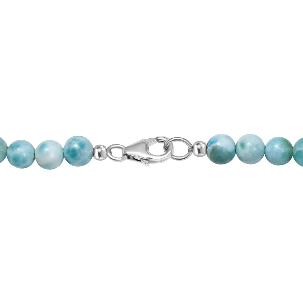D'Joy AA Larimar Halskette ca. 50 cm 925 Silber rhodiniert (7-8 Werktage Lieferzeit) ca. 145,96 ct.