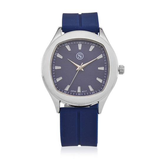 STRADA - Armbanduhr Legierung, silberfarben, Zifferblatt Blau-Hydraulic, 3 ATM wasserdicht