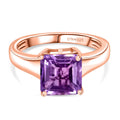 D'Joy ASSCHER-SCHLIFF AAA Rose De France Amethyst Ring 925 Silber 750 rosévergoldet (Größe 21.00) ca. 2.53 ct