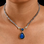 D'Joy AAA Labradorit Halskette ca. 45 cm 925 Silber Rhodiniert und 750 Gelbgold Vermeil ca. 65.52 ct