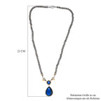 D'Joy AAA Labradorit Halskette ca. 45 cm 925 Silber Rhodiniert und 750 Gelbgold Vermeil ca. 65.52 ct