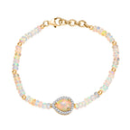 D'Joy AA Natürlicher, äthiopischer Welo Opal Armband ca. 18 cm 925 Silber 750 Gelbgold Vermeil ca. 14.66 ct