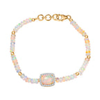 D'Joy AA Natürlicher, äthiopischer Welo Opal Armband ca. 18 cm 925 Silber 750 Gelbgold Vermeil ca. 15.02 ct