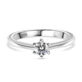 Moissanit Ring 925 Silber rhodiniert (Größe 20.00) ca. 0,24 ct