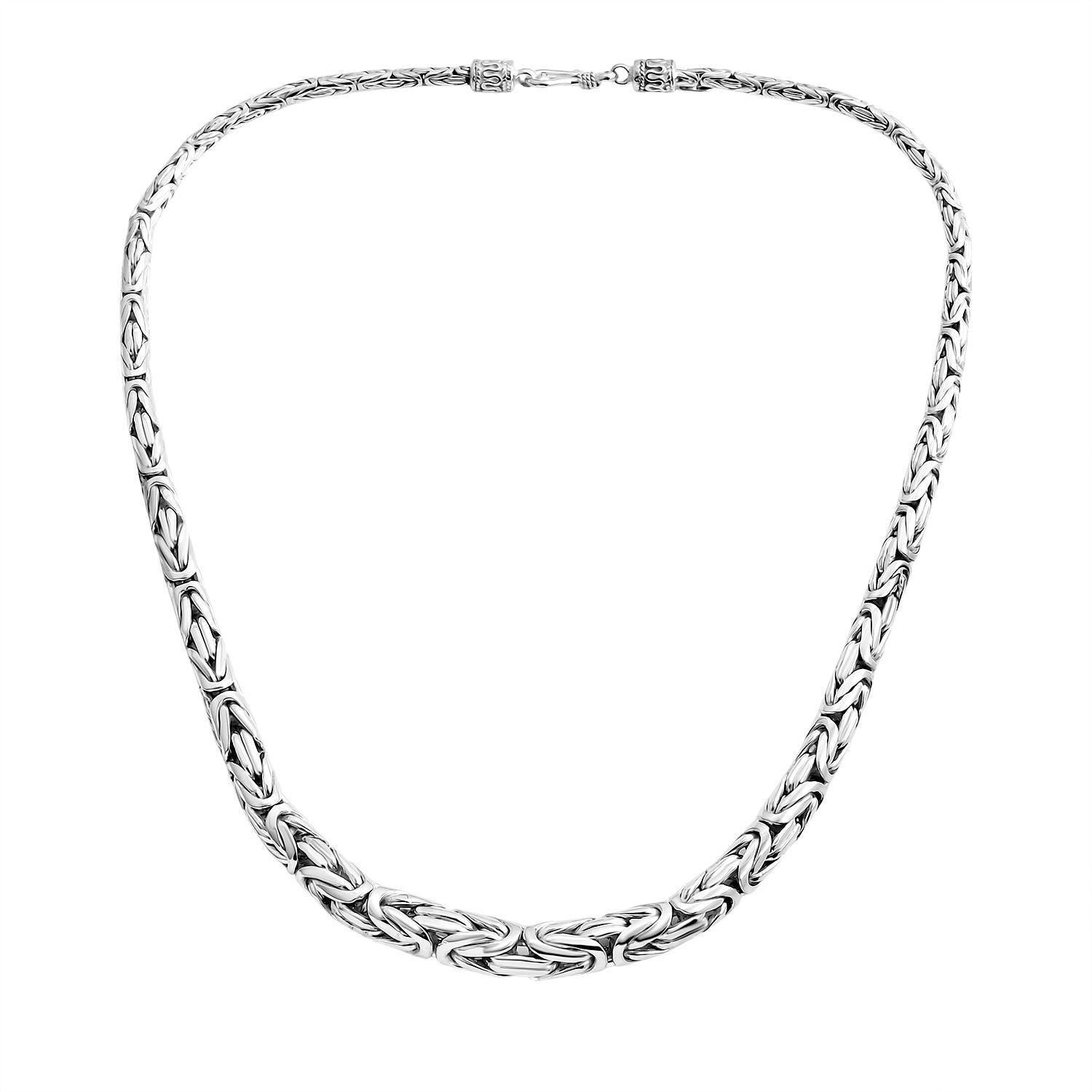 Royal Bali - D Joy 925 Silber Abgestufte Borobudur Halskette ca. 50 cm ca. 97,60g