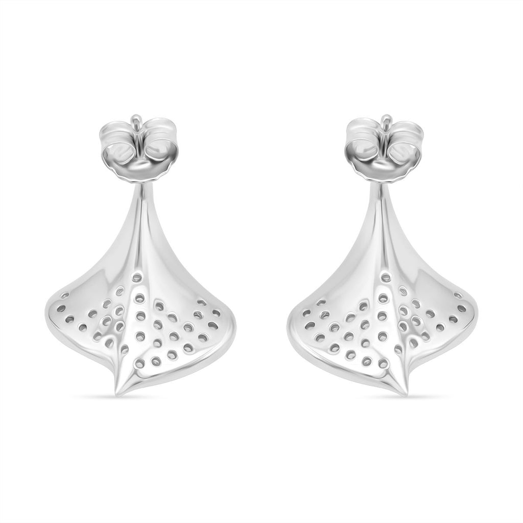Lustro Stella Weißer Zirkonia Ohrringe 925 Silber rhodiniert