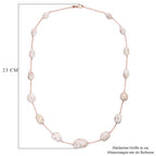 Natrolith Halskette ca. 60 cm 925 Silber 750 Roségold Vermeil ca. 121,00 ct.