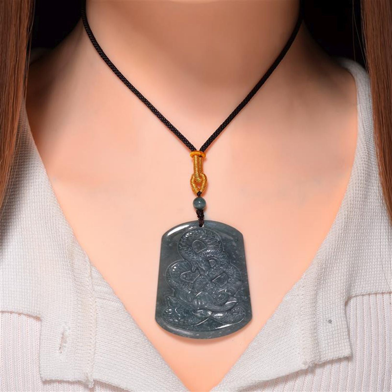 EXTREM SELTEN - Natürlicher Olmek Jadeit Kette 66 cm ca. 125.00 ct