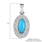 D'Joy AA Sleeping Beauty Türkis Anhänger 925 Silber platiniert ca. 0.55 ct