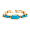 D'Joy AA Sleeping Beauty Türkis Ring 925 Silber 750 Gelbgold Vermeil (Größe 19.00) ca. 0,97 ct