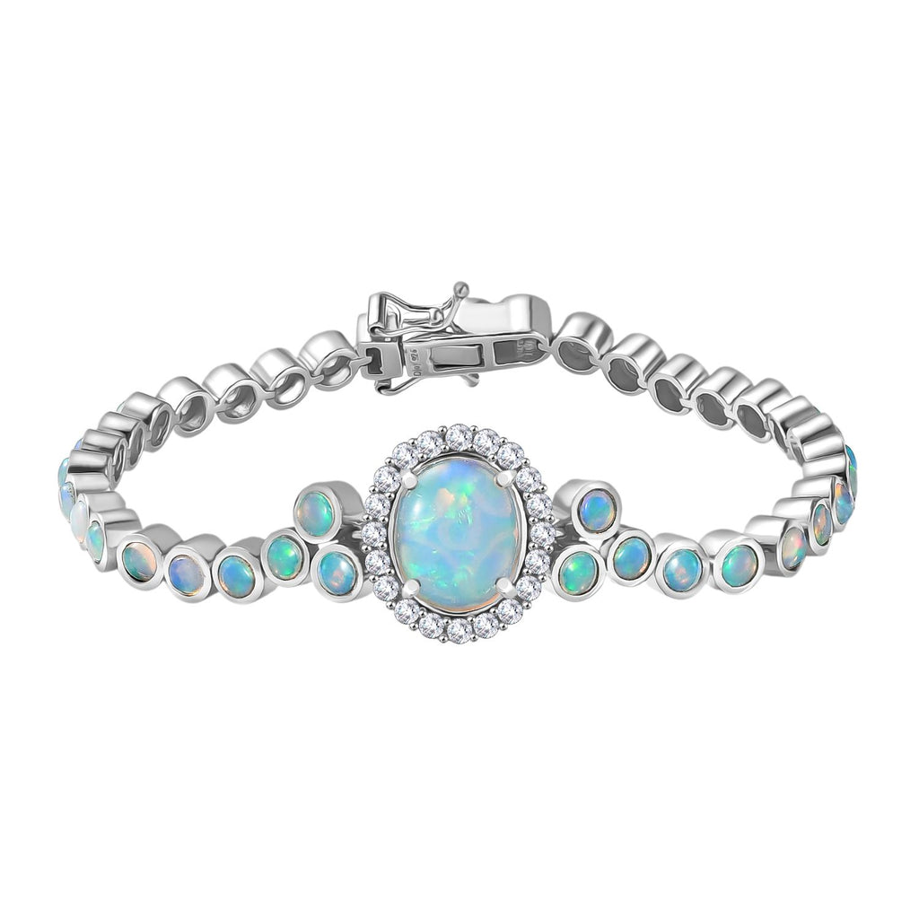 D'Joy AA Natürlicher, äthiopischer Welo Opal Armband ca. 19 cm 925 Silber rhodiniert ca. 8.41 ct