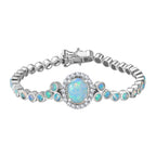 D'Joy AA Natürlicher, äthiopischer Welo Opal Armband ca. 19 cm 925 Silber rhodiniert ca. 8.41 ct