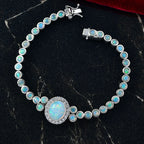 D'Joy AA Natürlicher, äthiopischer Welo Opal Armband ca. 19 cm 925 Silber rhodiniert ca. 8.41 ct