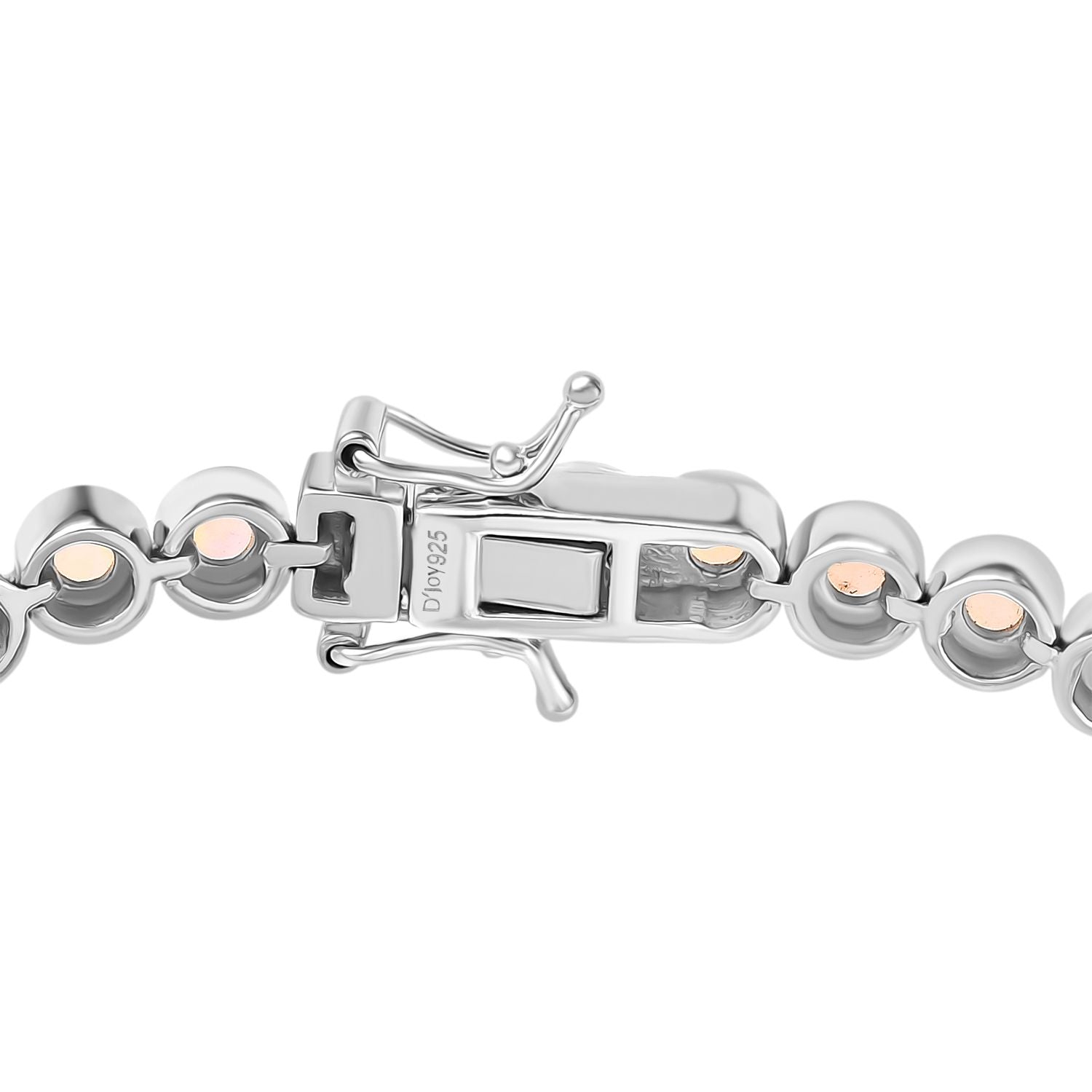D'Joy AA Natürlicher, äthiopischer Welo Opal Armband ca. 19 cm 925 Silber rhodiniert ca. 8.41 ct