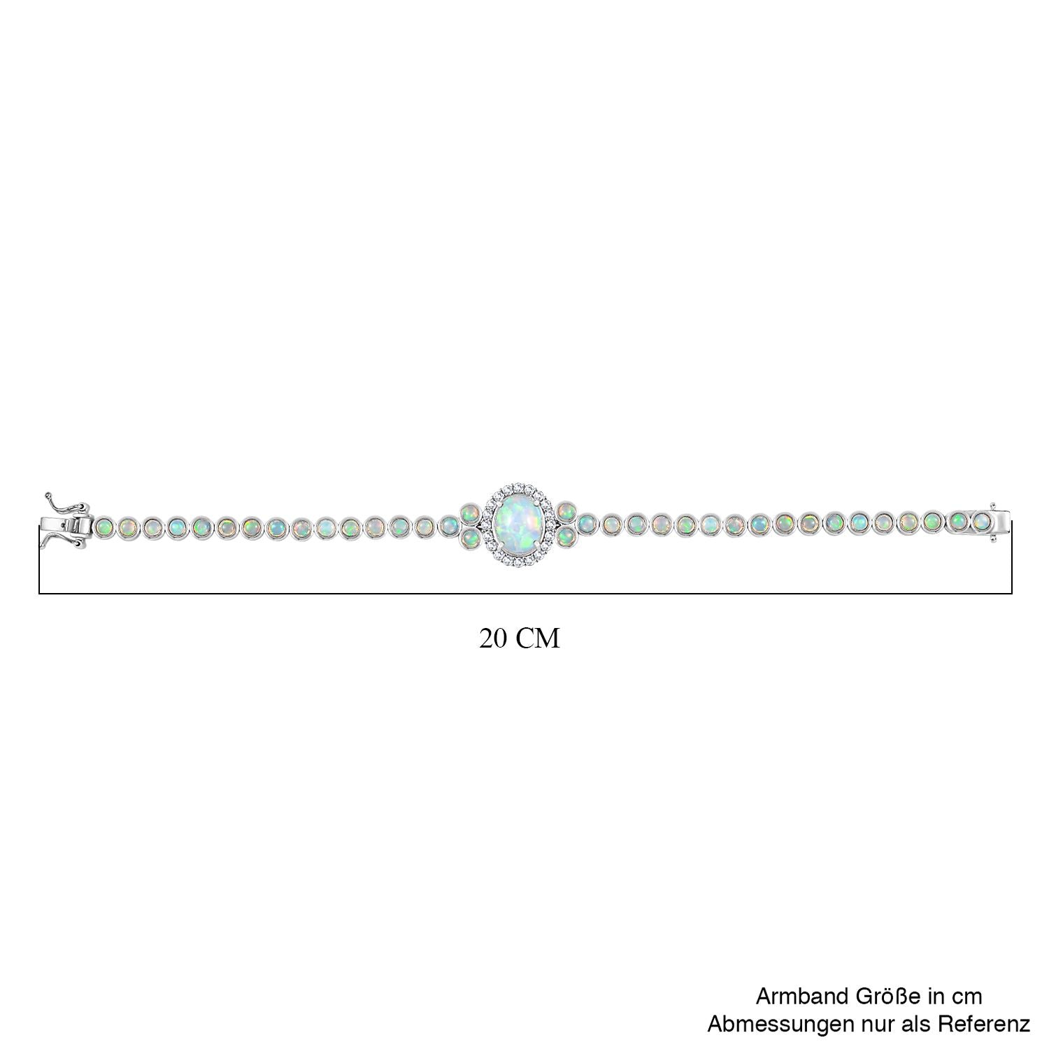 D'Joy AA Natürlicher, äthiopischer Welo Opal Armband ca. 19 cm 925 Silber rhodiniert ca. 8.41 ct