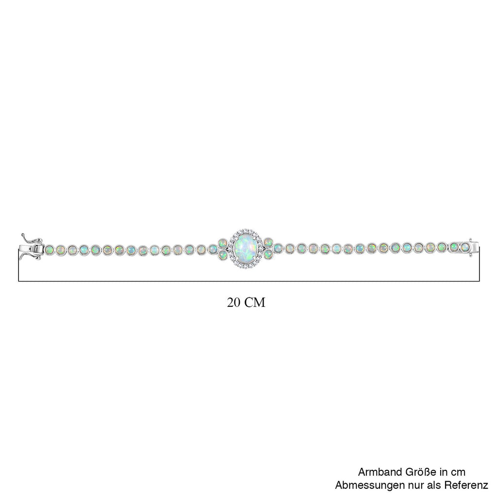 D'Joy AA Natürlicher, äthiopischer Welo Opal Armband ca. 19 cm 925 Silber rhodiniert ca. 8.41 ct