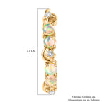 D'Joy AA Natürlicher, äthiopischer Welo Opal, Weißer Zirkon Ohrringe 925 Silber 750 Gelb Vergoldet ca. 1.02 ct