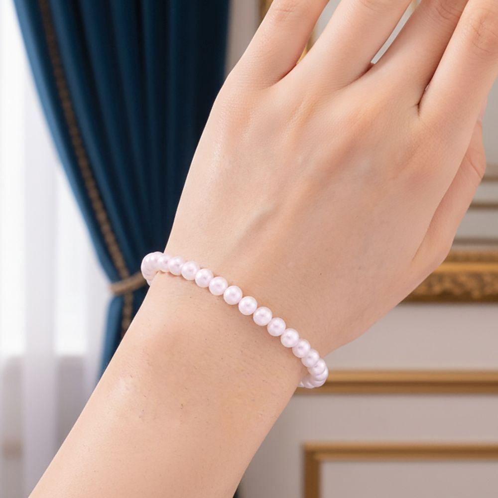 D'Joy Japanische Akoya Perle (5-7 mm) Armband, ca. 18 cm + 5 cm Extender, 925 Silber vergoldet