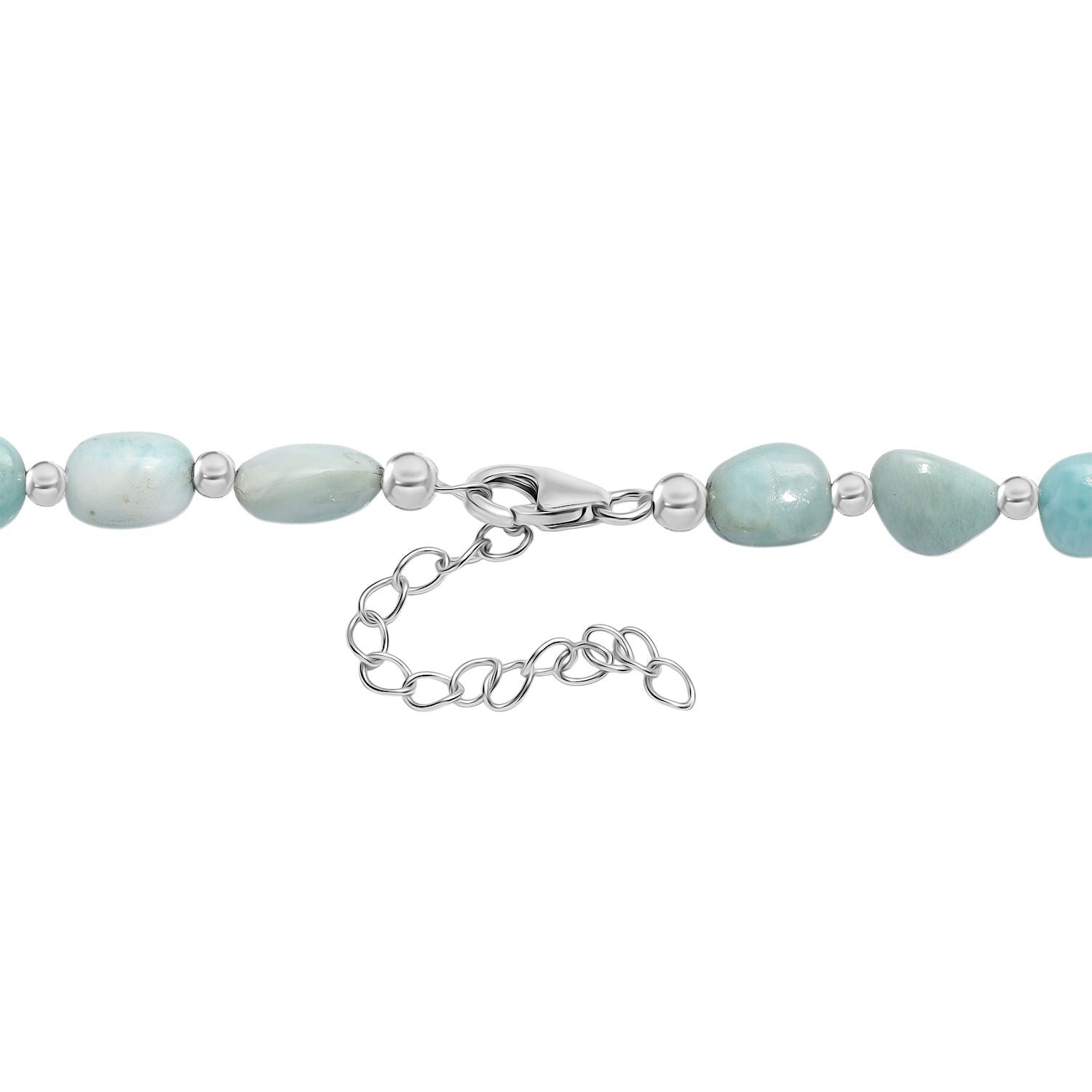 AA Larimar Halskette ca. 45 cm 925 Silber rhodiniert ca. 200,00 ct.