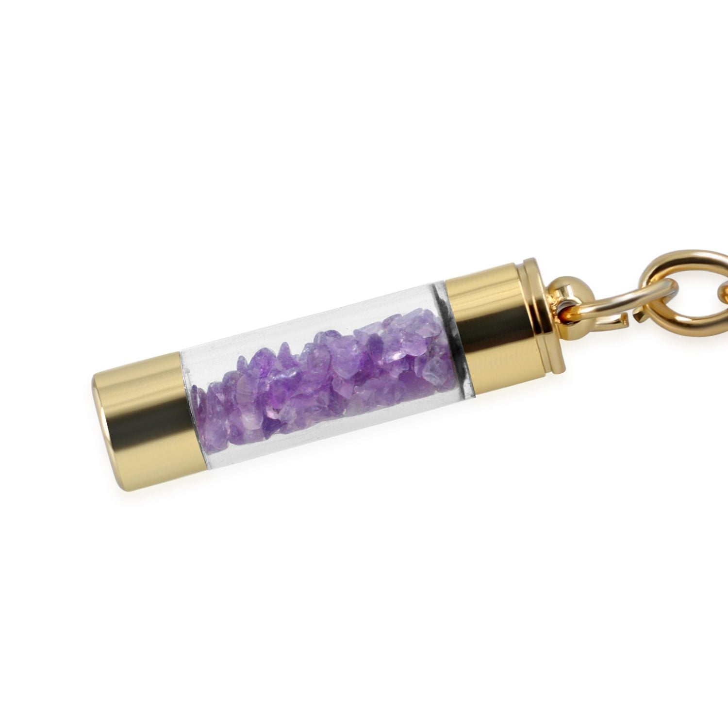 Edelstein Stift Set Amethyst, Stift Schlüsselanhänger Mine, Lila