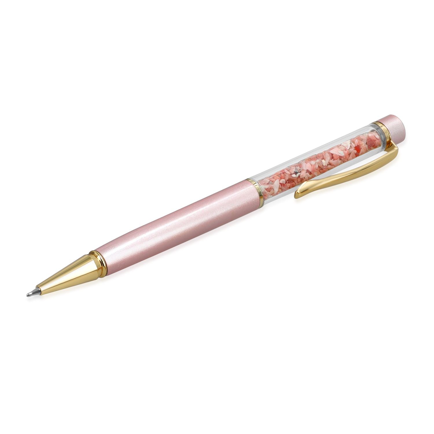 Edelstein Stift Set Pfirsichopal, Stift Schlüsselanhänger Mine, Grün