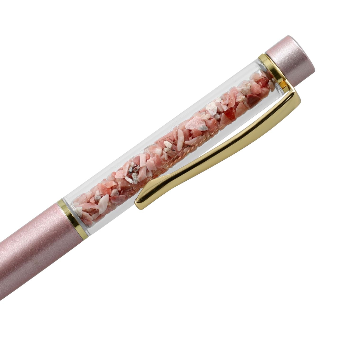 Edelstein Stift Set Pfirsichopal, Stift Schlüsselanhänger Mine, Grün