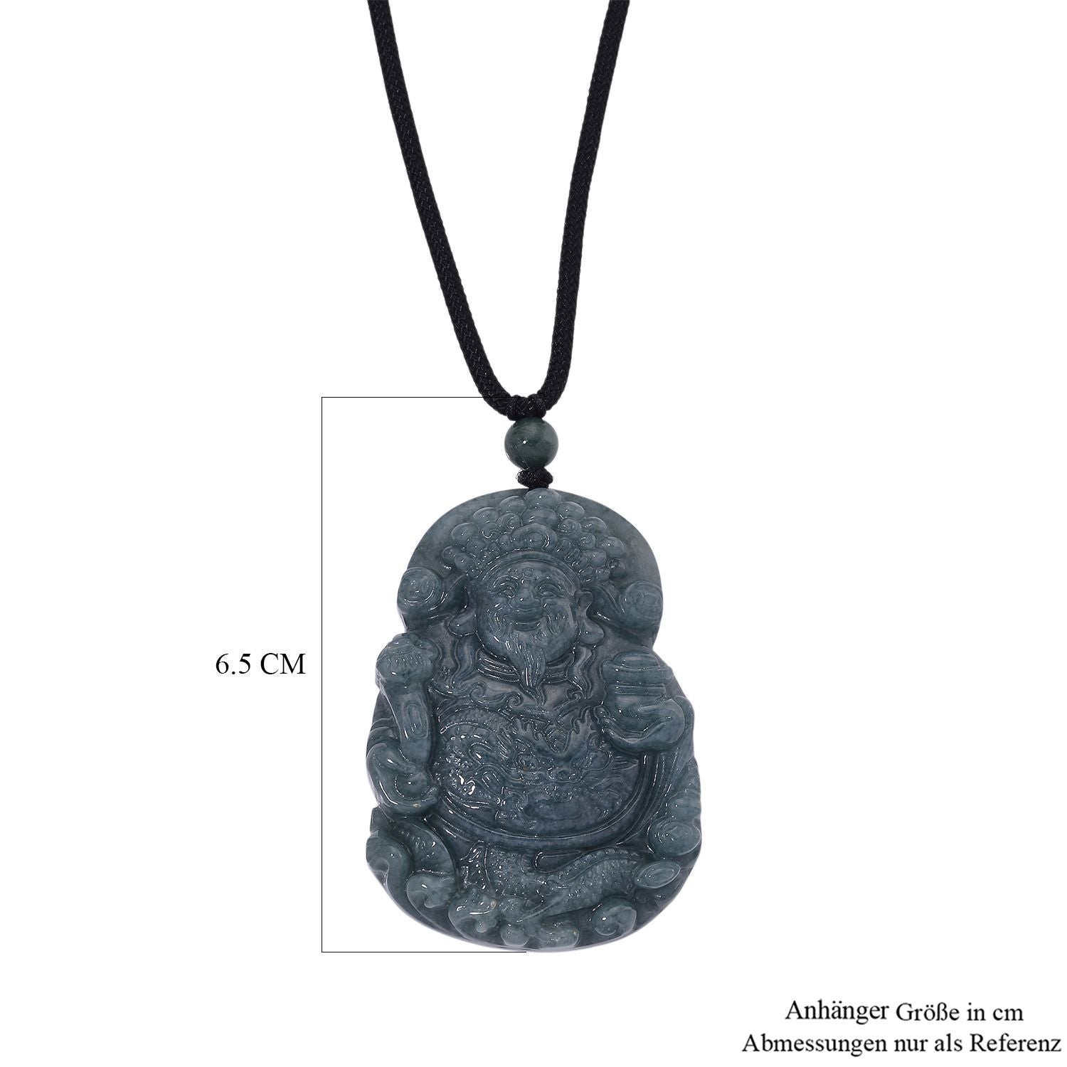 EXTREM SELTEN - Natürlicher Olmek Jadeit Guan Yu Halskette ca. 71 cm, ca. 155.00 ct