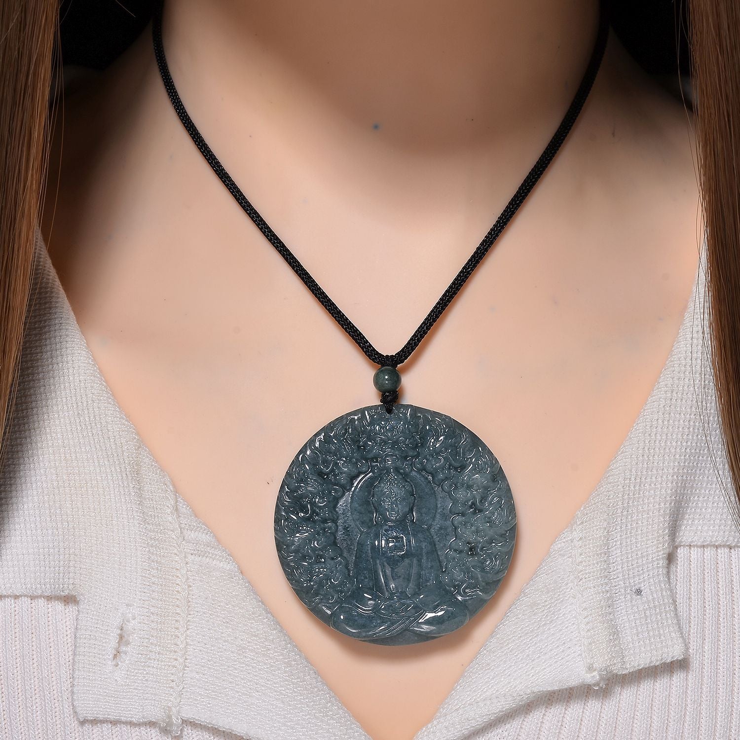 EXTREM SELTEN - Natürlicher Olmek Jadeit Halskette ca. 71 cm, ca. 155.00 ct