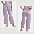 LA MAREY Seidenhose lang aus 100% Maulbeerseide, Lila, S