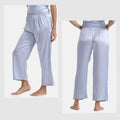 LA MAREY Signature - Seiden-Lounge-Hose aus 100% Maulbeerseide, Größe L, Himmelblau