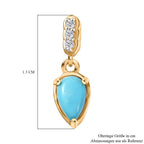 D'Joy AA Sleeping Beauty Türkis, Weißer Zirkon Ohrringe 925 Silber 750 Gelb Vergoldet ca. 0.45 ct