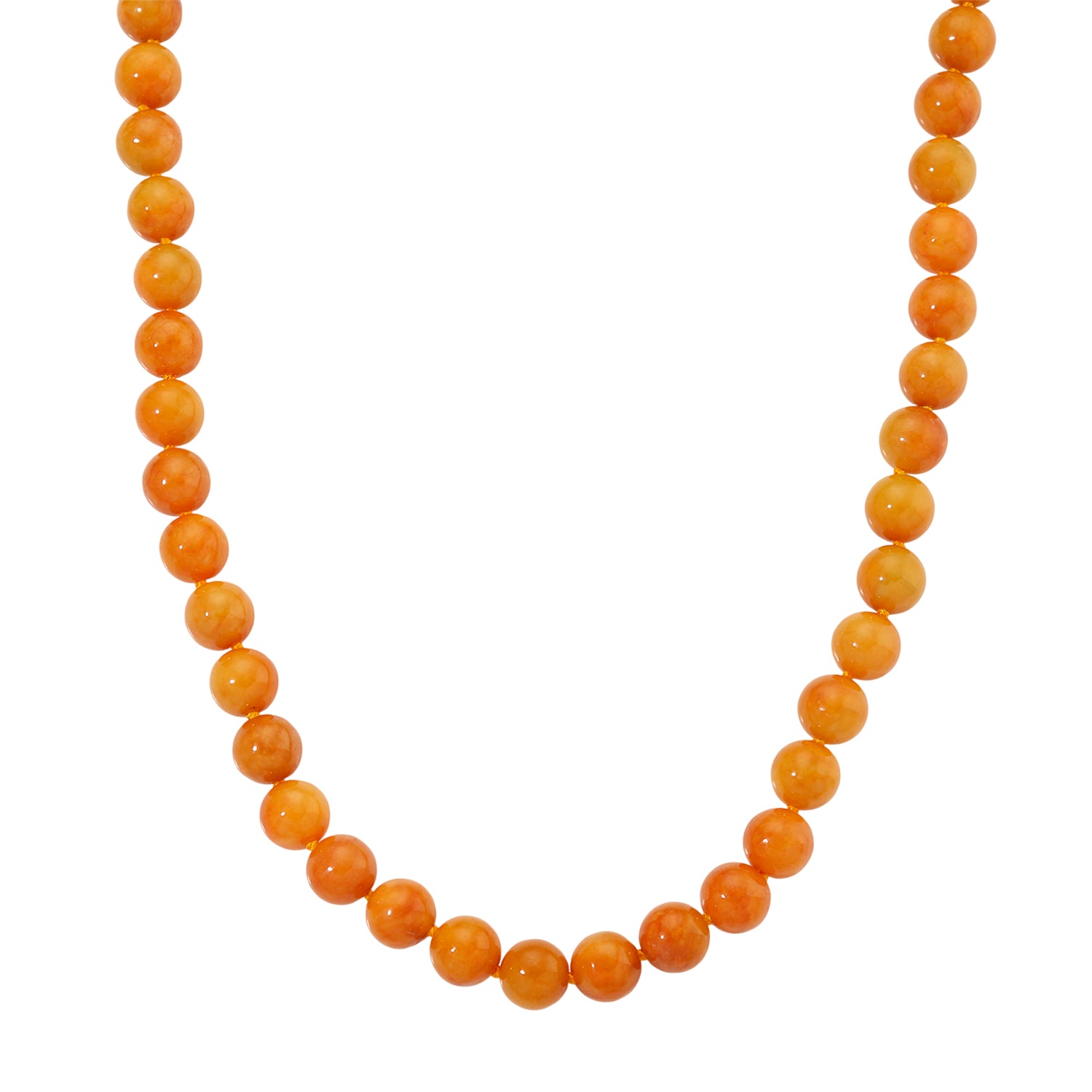 Honig Jade Halskette ca. 50 cm 925 Silber Vergoldet ca. 720.00 ct