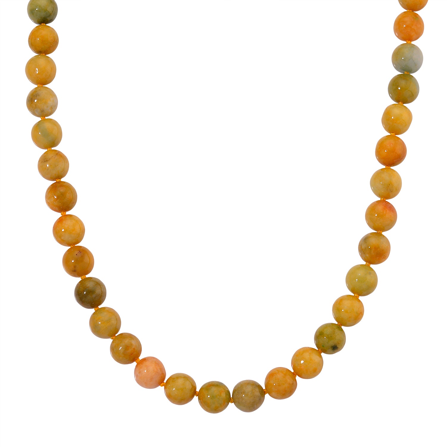 Honig Jade Halskette ca. 50 cm 925 Silber Vergoldet ca. 720.00 ct