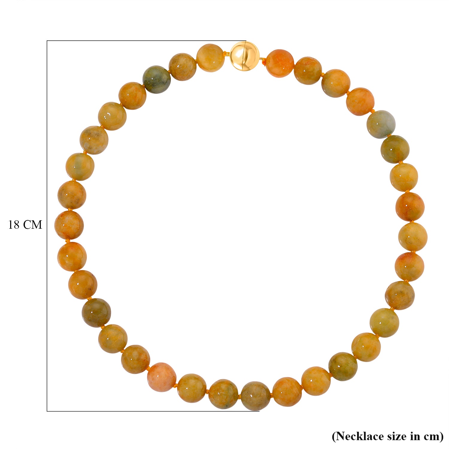 Honig Jade Halskette ca. 50 cm 925 Silber Vergoldet ca. 720.00 ct