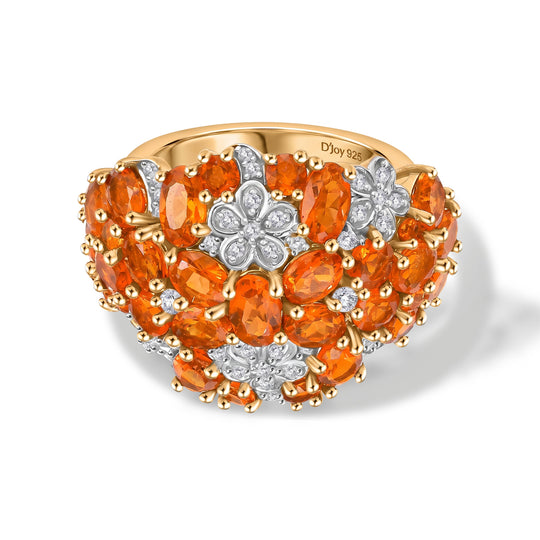 D'Joy AAA Blaze Feueropal Ring 925 Silber 750 Gelbgold Vermeil (Größe 18.00) ca. 3,29 ct