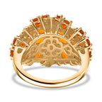 D'Joy AAA Blaze Feueropal Ring 925 Silber 750 Gelbgold Vermeil (Größe 17.00) ca. 3,29 ct