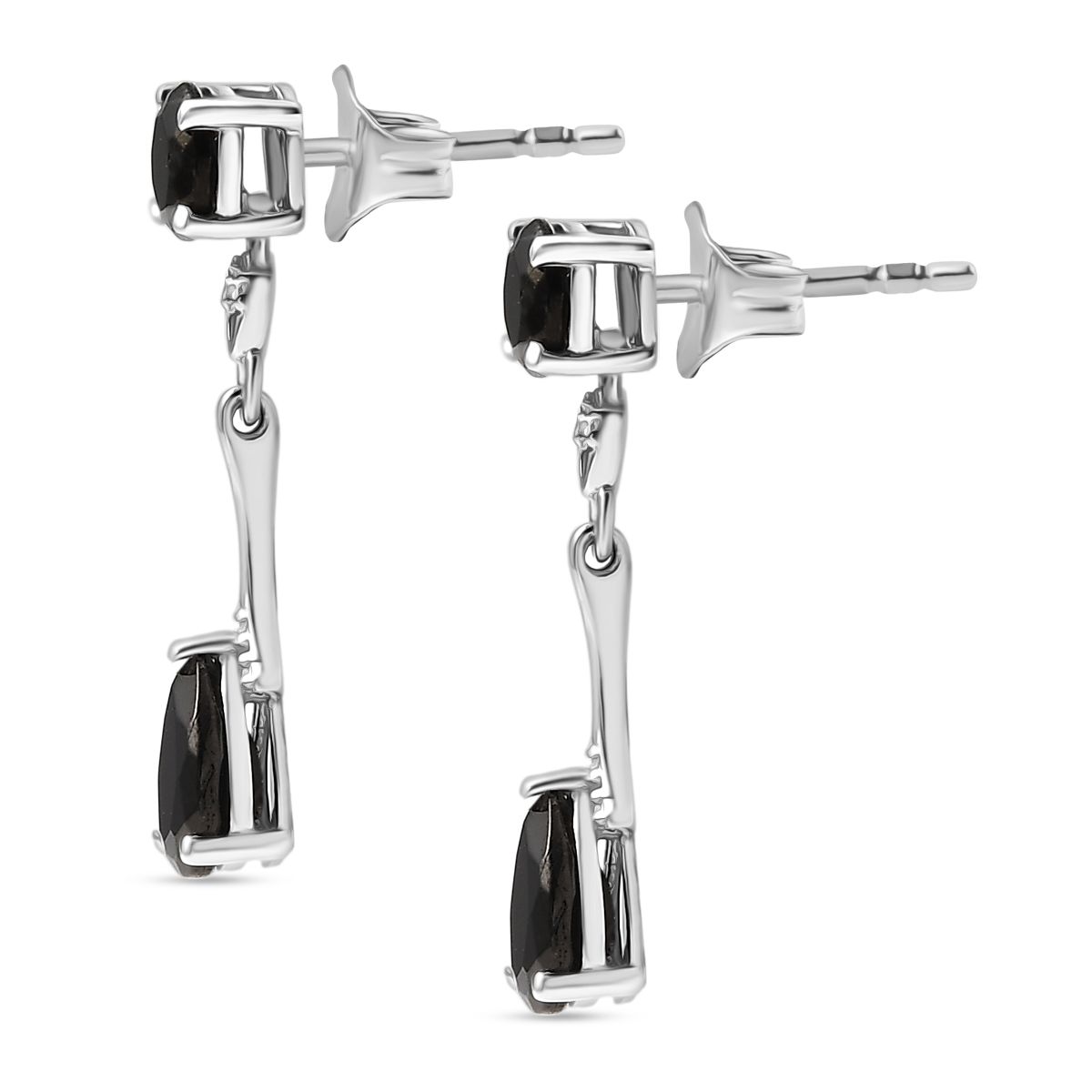 D'Joy Elite Shungit Ohrringe 925 Silber platiniert ca. 1.25 ct