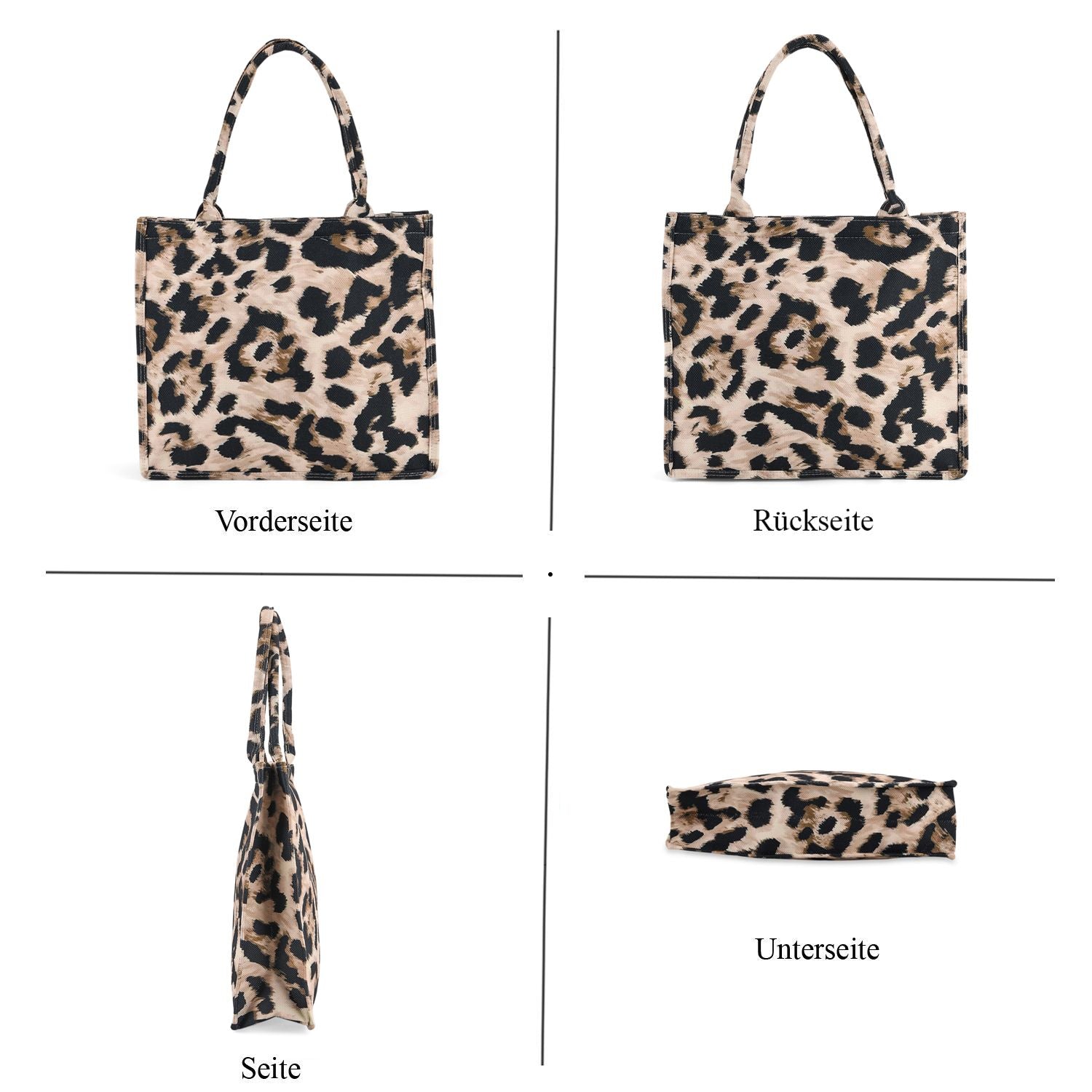 Leopardenmuster Set, Shopper und Handy Umhängetasche, 40 x 12 x 35 cm