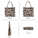 Leopardenmuster Set, Shopper und Handy Umhängetasche, 40 x 12 x 35 cm