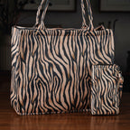 Zebra Print Design Set, Shopper und Handy Umhängetasche, 40 x 12 x 35 cm, Zebra
