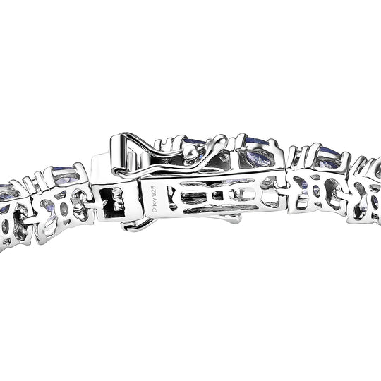 D'Joy Tansanit, Moissanit Armband ca. 18.5 cm 925 Silber rhodiniert ca. 12.24 ct