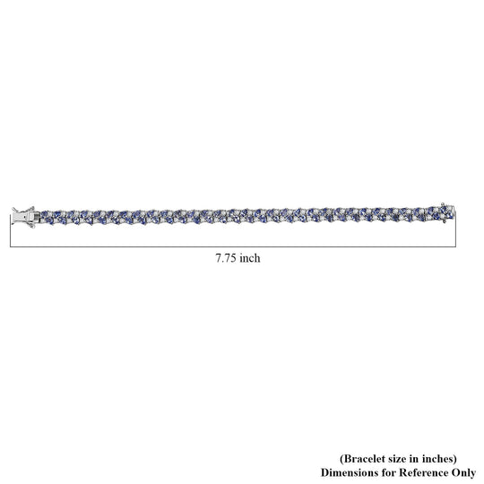 D'Joy Tansanit, Moissanit Armband ca. 18.5 cm 925 Silber rhodiniert ca. 12.24 ct