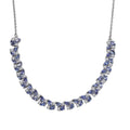 D'Joy Tansanit, Moissanit Halskette ca. 45 cm 925 Silber rhodiniert ca. 8.82 ct