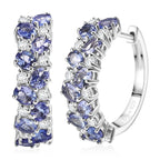 D'Joy Tansanit, Moissanit Ohrringe 925 Silber rhodiniert ca. 4.36 ct
