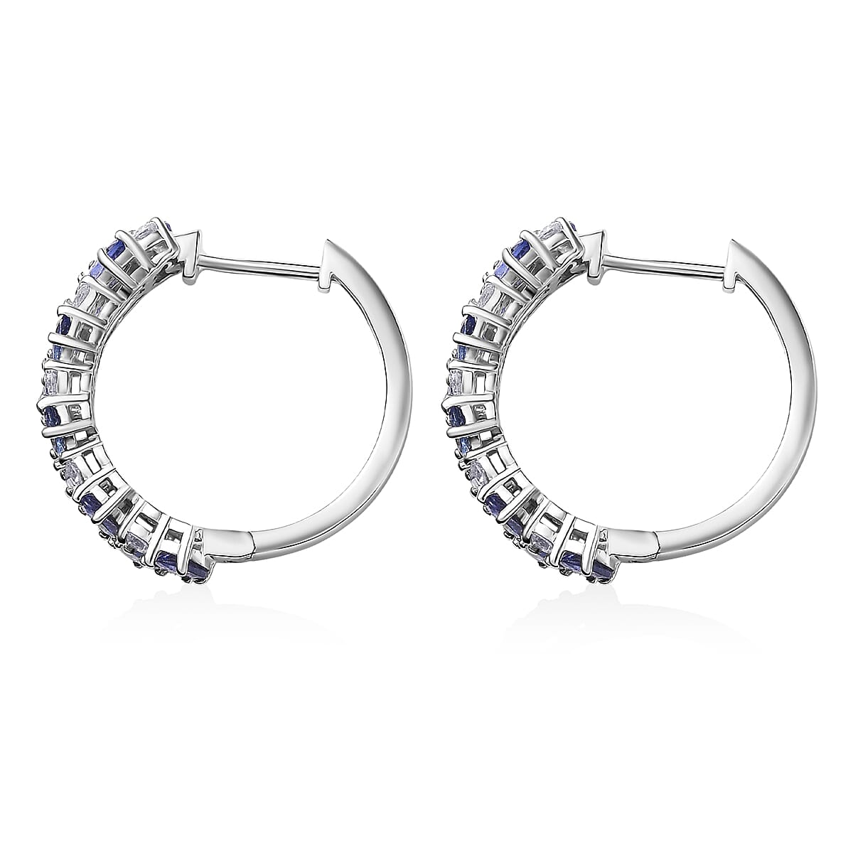 D'Joy Tansanit, Moissanit Ohrringe 925 Silber rhodiniert ca. 4.36 ct