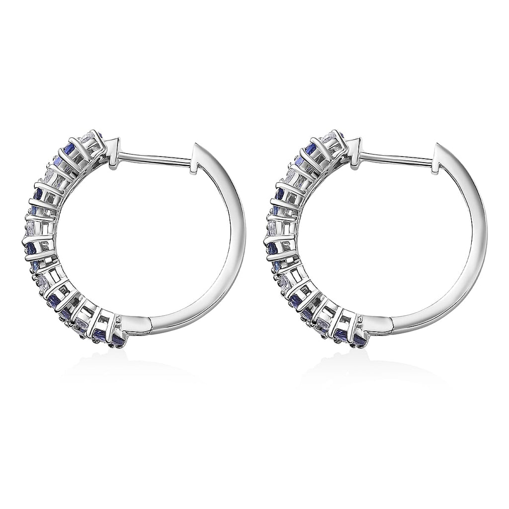 D'Joy Tansanit, Moissanit Ohrringe 925 Silber rhodiniert ca. 4.36 ct