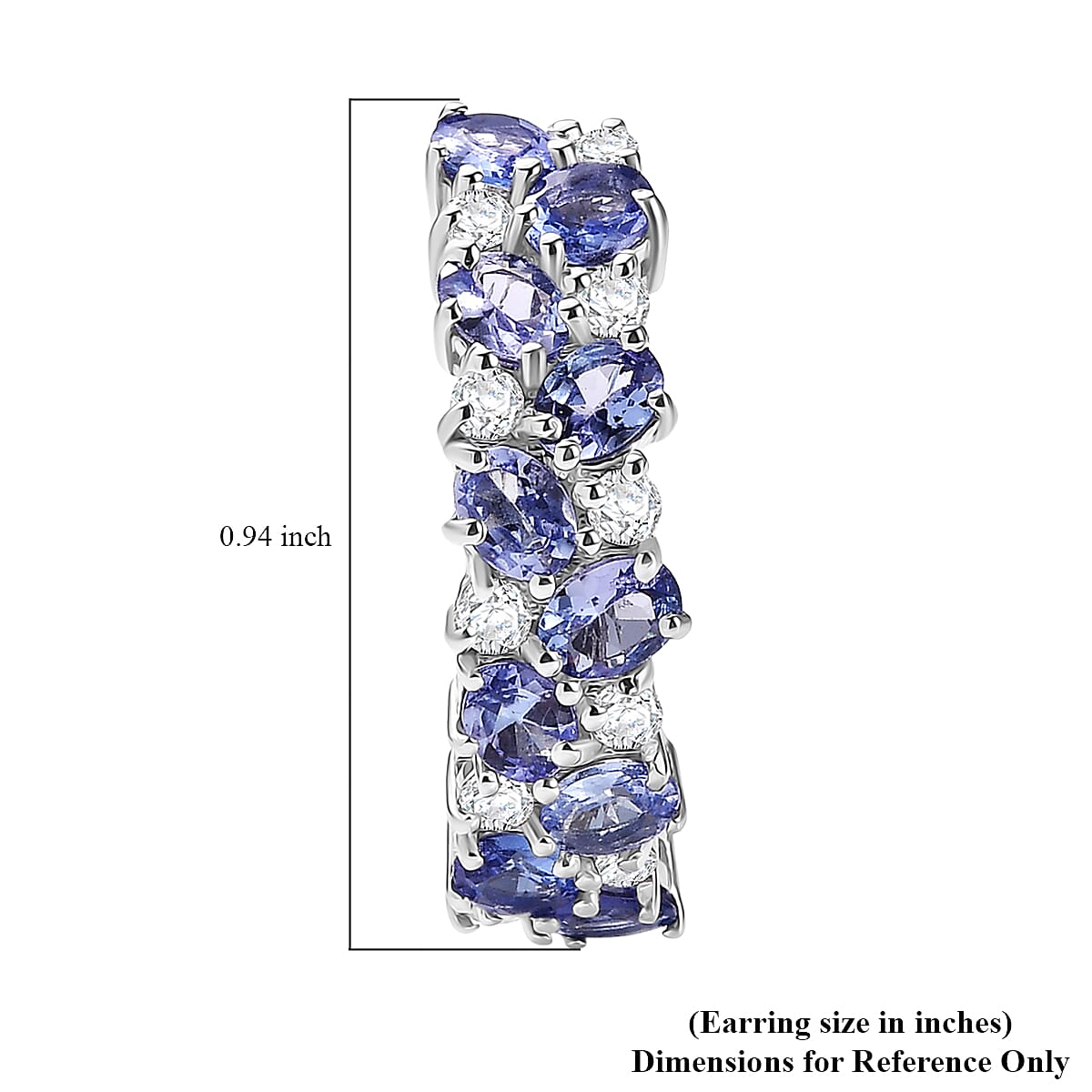 D'Joy Tansanit, Moissanit Ohrringe 925 Silber rhodiniert ca. 4.36 ct